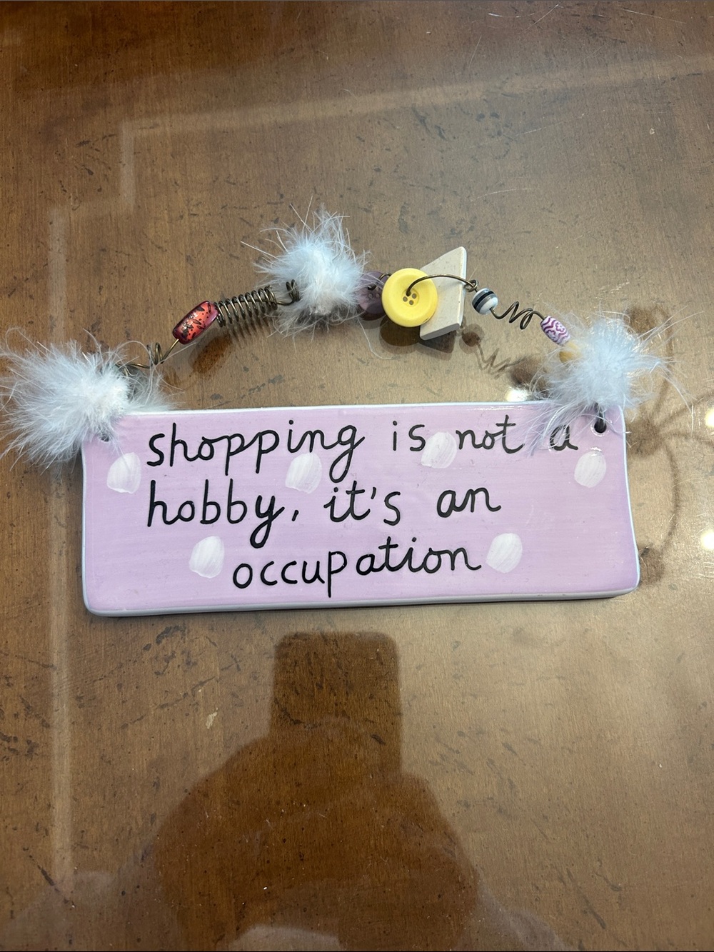 Decorative shopping lover sign